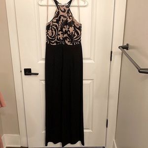Nightway Black and Tan Romper